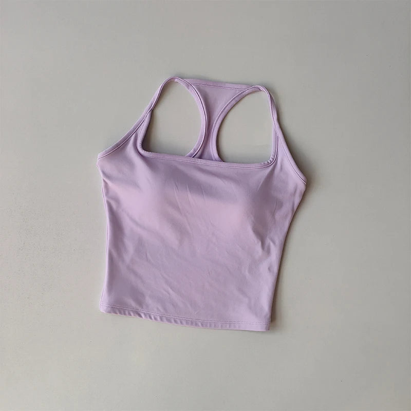 Chaleco deportivo y de fitness con almohadilla para el pecho Verano a prueba de golpes Belleza Espalda desnuda Traje de sensación Pilates Entrenamiento Yoga Top Ropa de yoga