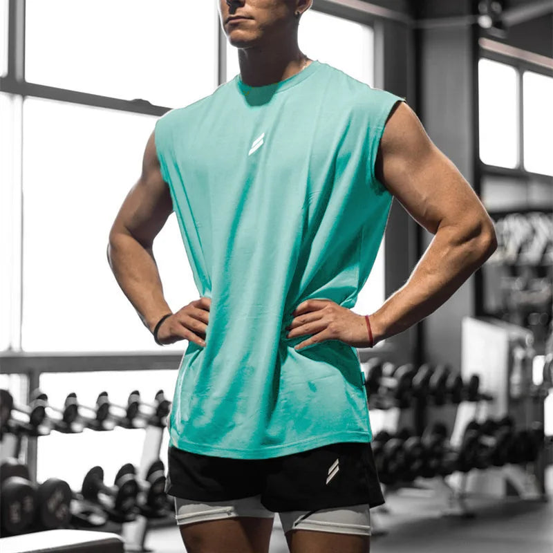 Camiseta deportiva sin mangas para hombre transpirable