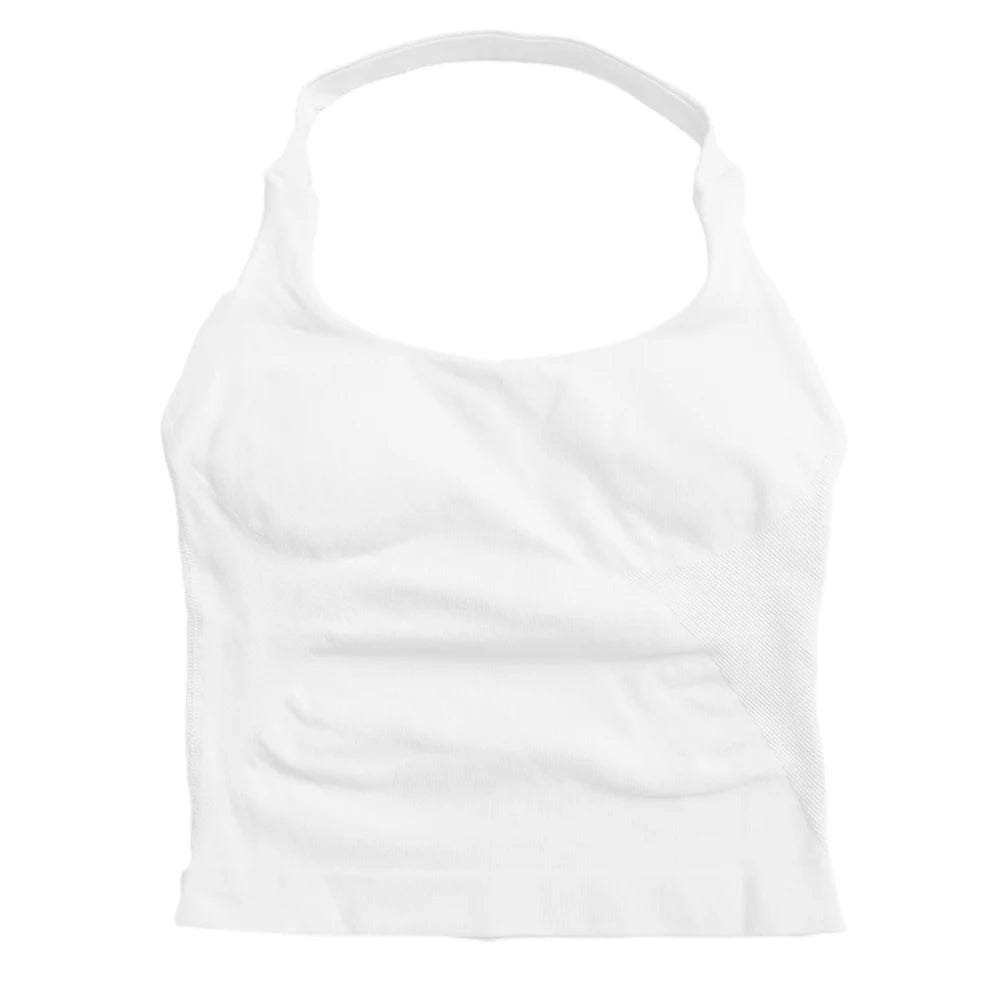 Top de gimnasio para mujer, top sin mangas con tirantes para entrenar, top deportivo acolchado