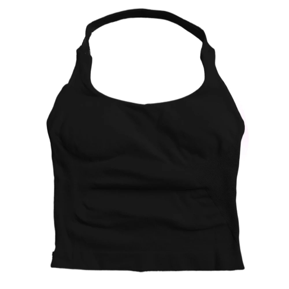 Top de gimnasio para mujer, top sin mangas con tirantes para entrenar, top deportivo acolchado