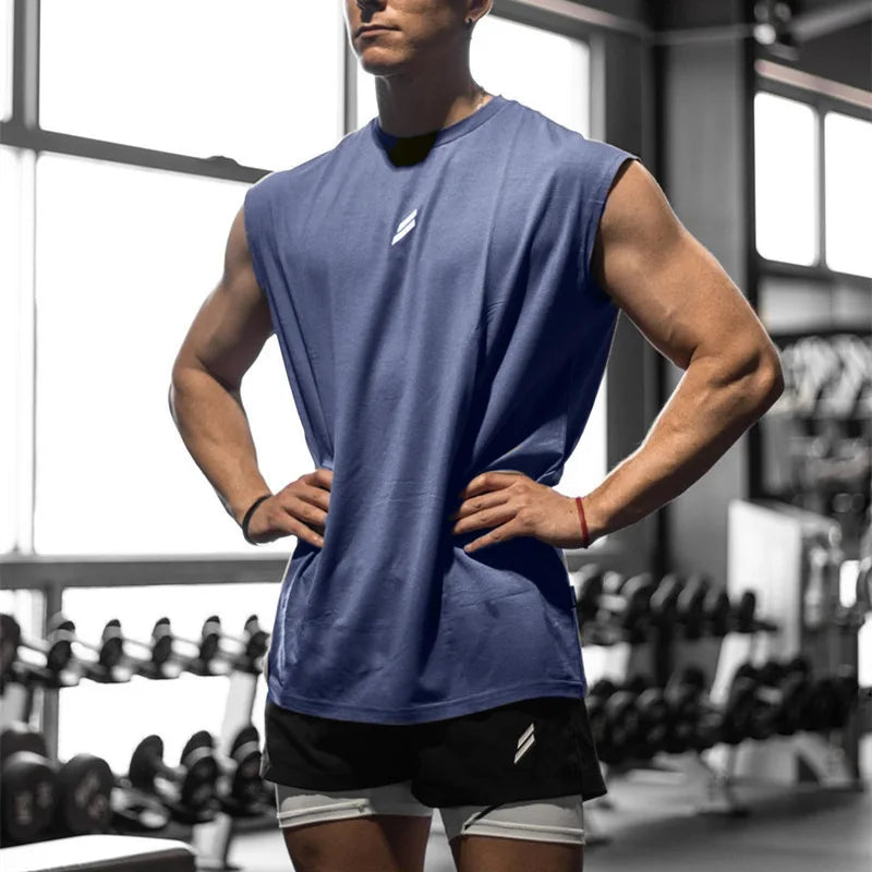 Camiseta deportiva sin mangas para hombre transpirable