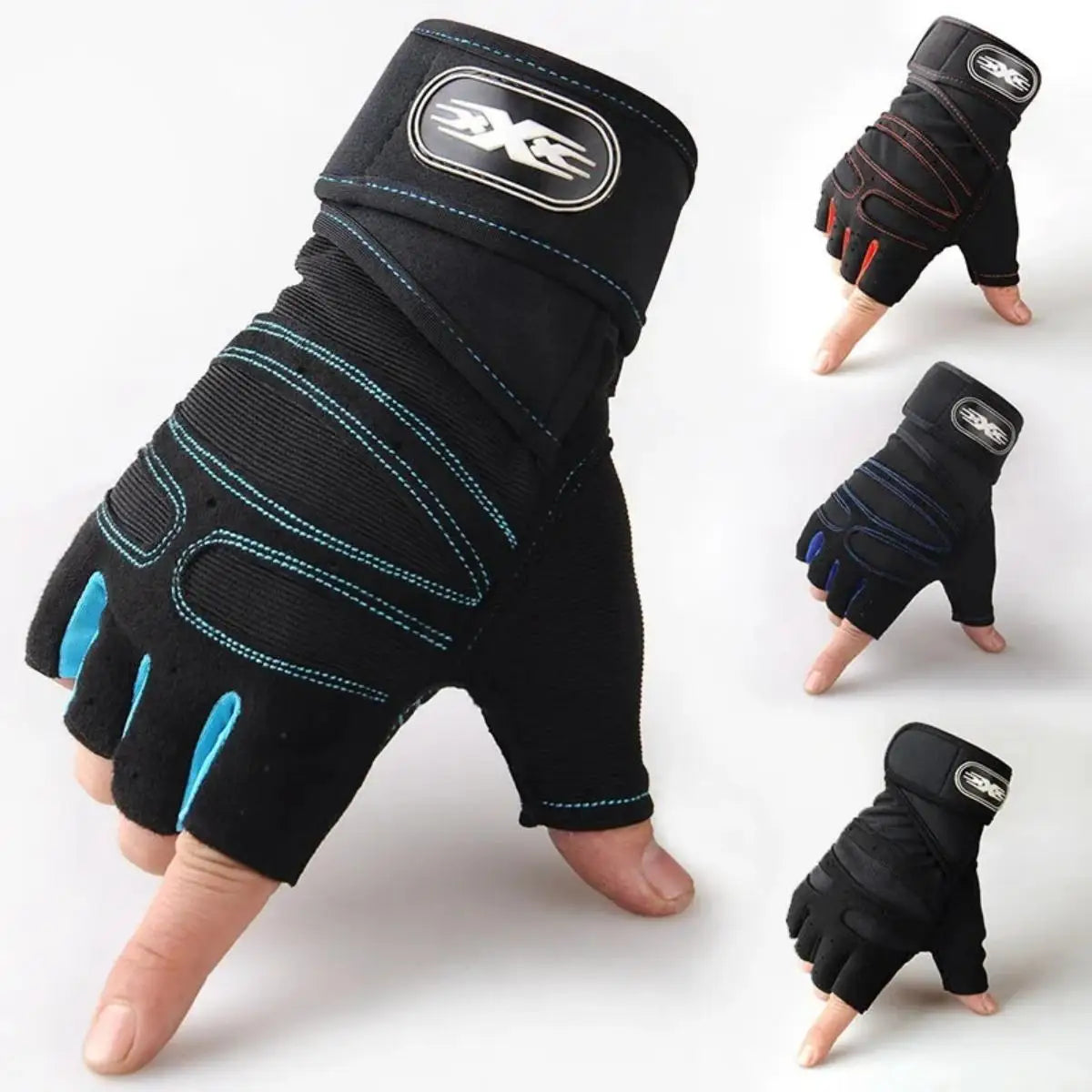 Guantes de gimnasio para hombres y mujeres, guantes de pulsera de levantamiento de pesas, entrenamiento de pesas, entrenamiento deportivo, ejercicio, ciclismo, guantes a prueba de golpes