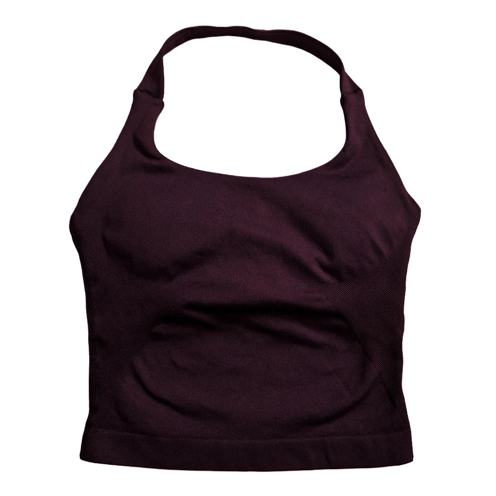 Top de gimnasio para mujer, top sin mangas con tirantes para entrenar, top deportivo acolchado