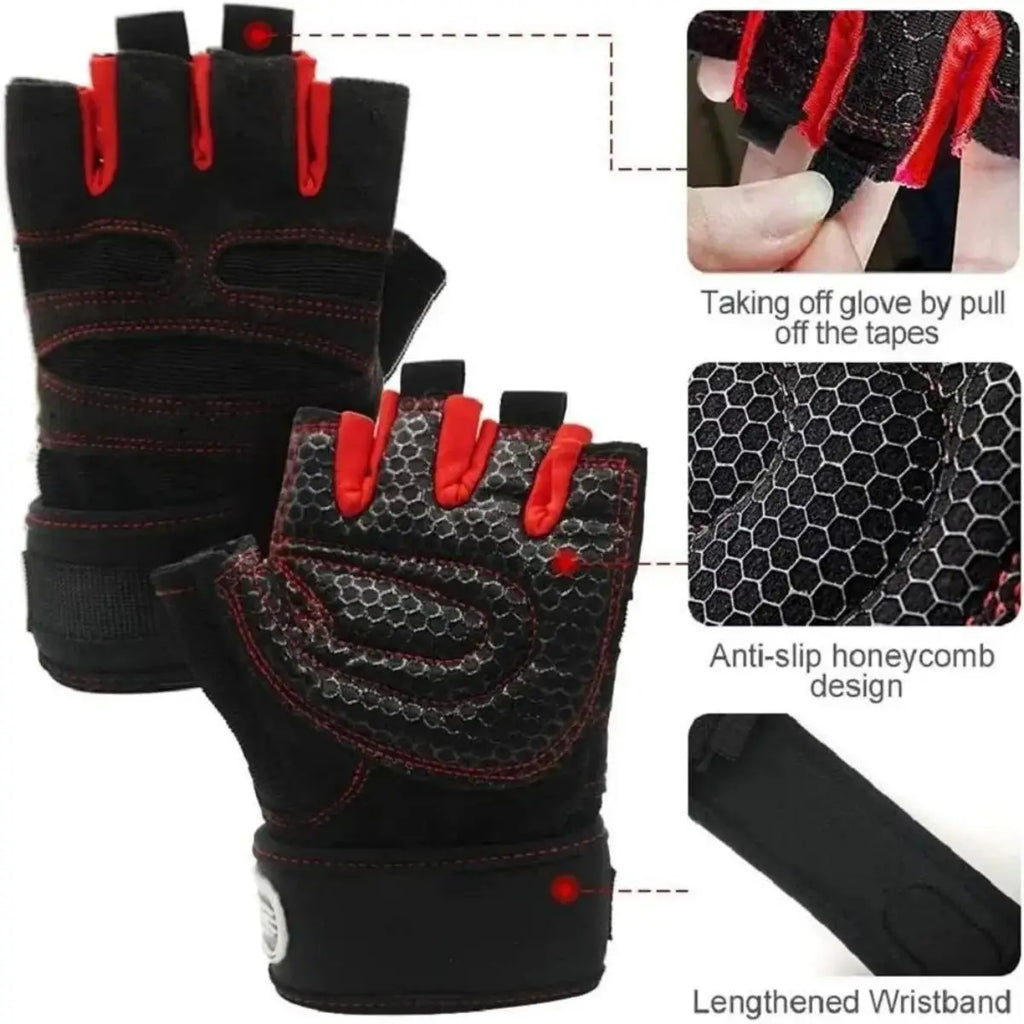 Guantes de gimnasio para hombres y mujeres, guantes de pulsera de levantamiento de pesas, entrenamiento de pesas, entrenamiento deportivo, ejercicio, ciclismo, guantes a prueba de golpes