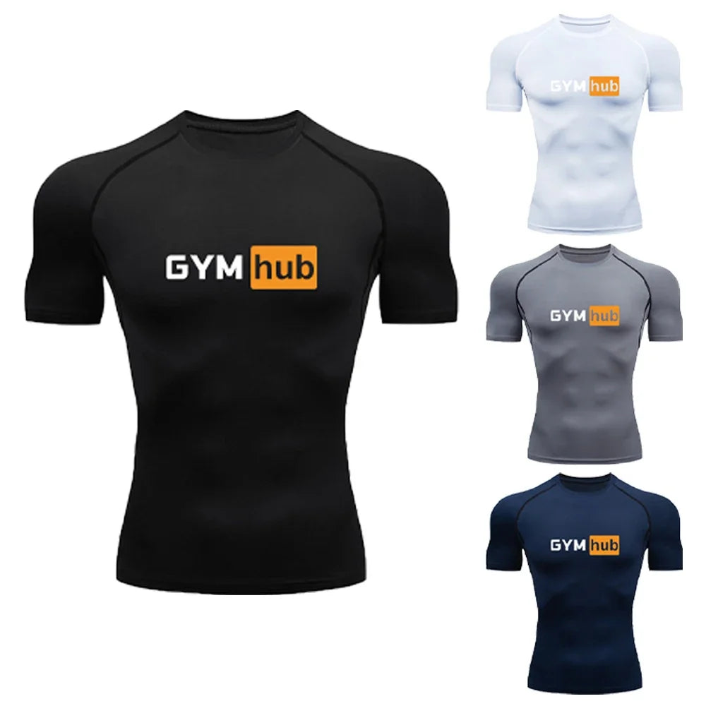Gym Hub  Men's Compression T-Shirt Gym Workout