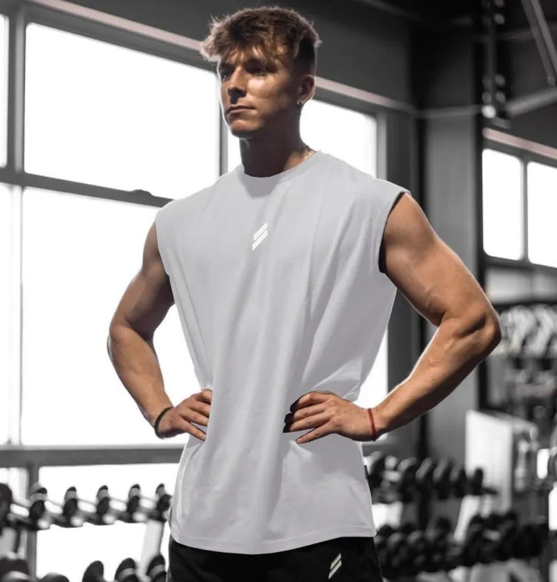 Camiseta deportiva sin mangas para hombre transpirable