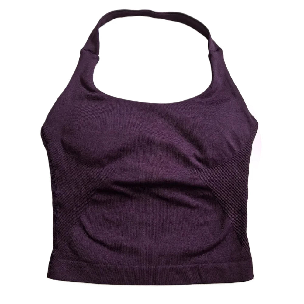 Top de gimnasio para mujer, top sin mangas con tirantes para entrenar, top deportivo acolchado