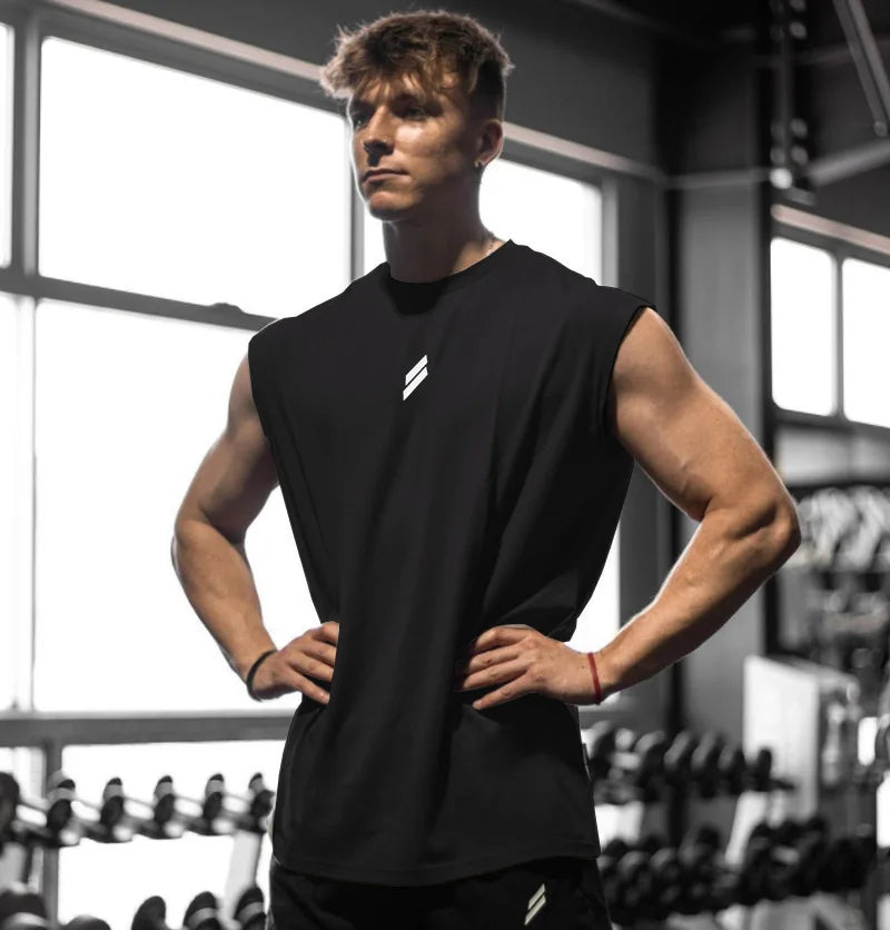 Camiseta deportiva sin mangas para hombre transpirable