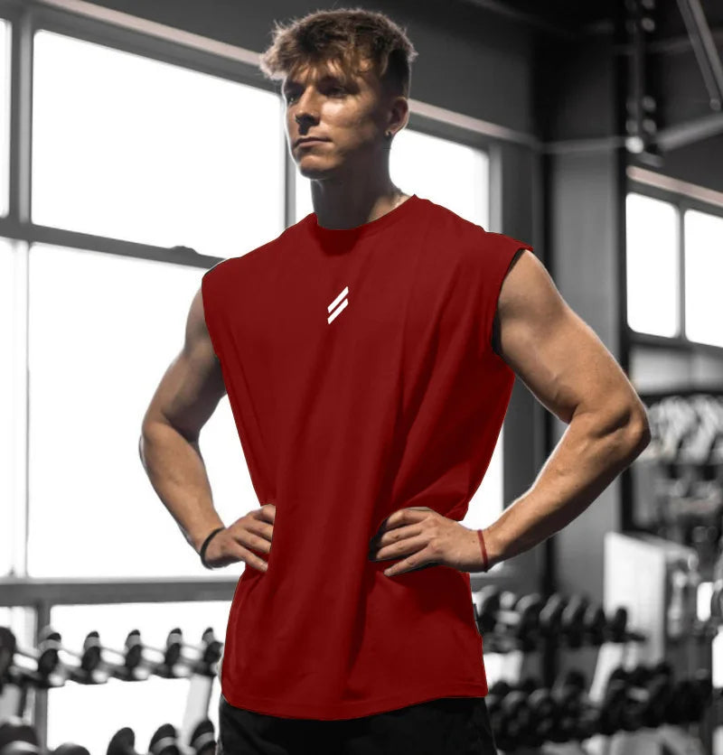 Camiseta deportiva sin mangas para hombre transpirable