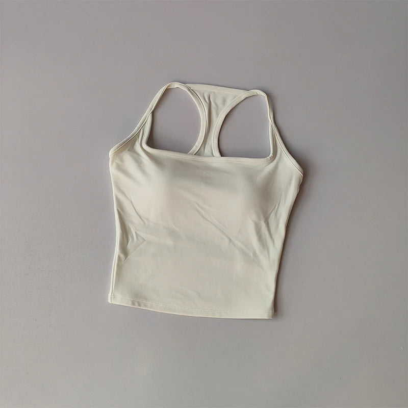Chaleco deportivo y de fitness con almohadilla para el pecho Verano a prueba de golpes Belleza Espalda desnuda Traje de sensación Pilates Entrenamiento Yoga Top Ropa de yoga