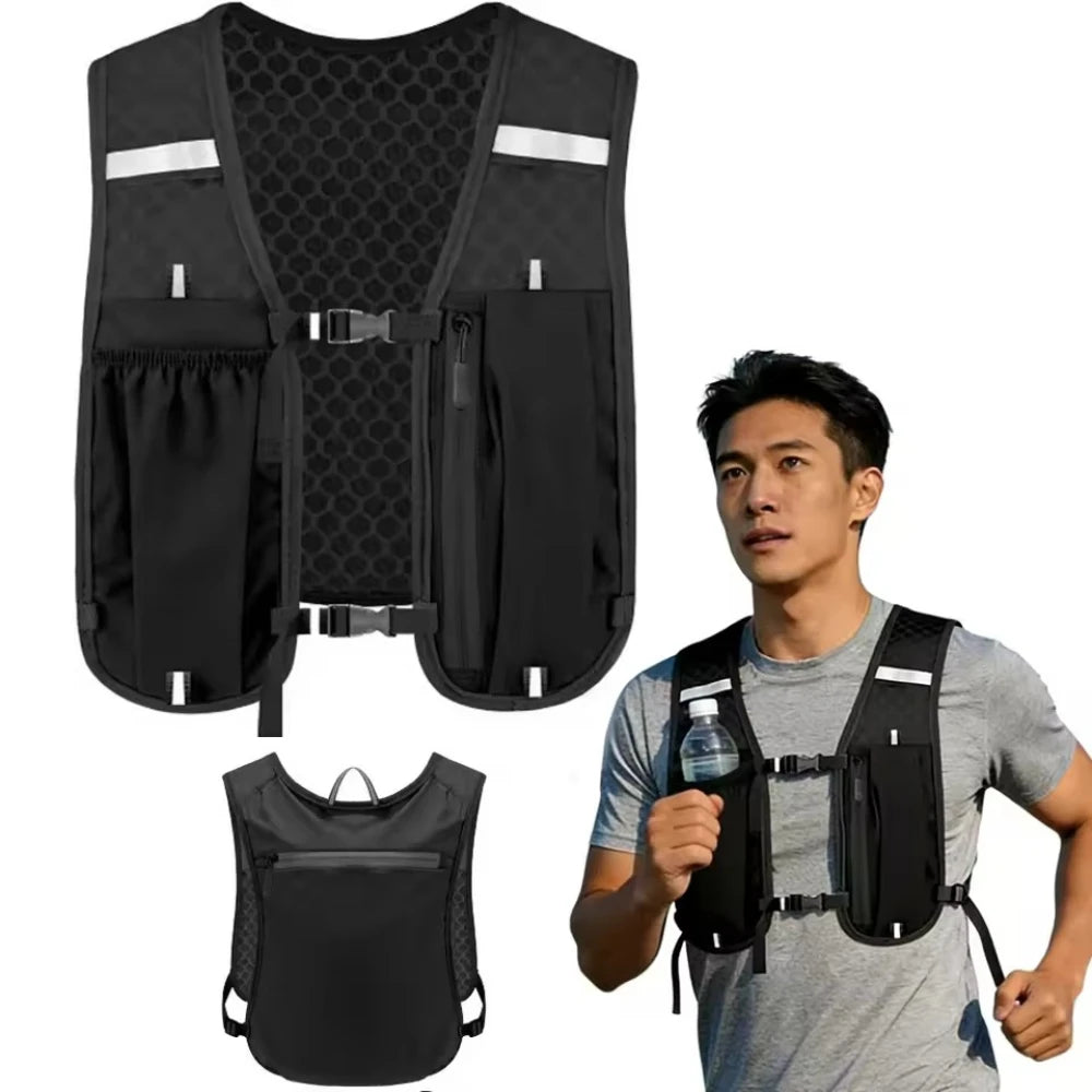 Chaleco hidratante para correr para mujeres y hombres, resistente al agua, transpirable, mochila para correr, senderismo, ciclismo, senderos, maratones