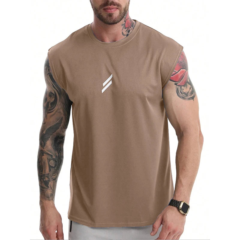 Camiseta deportiva sin mangas para hombre transpirable