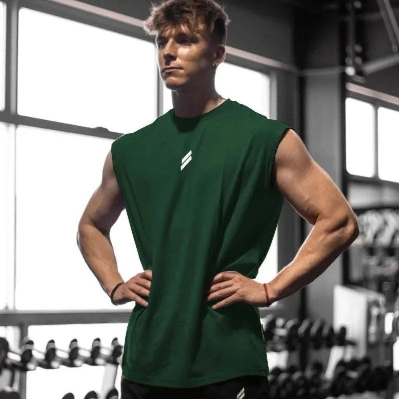 Camiseta deportiva sin mangas para hombre transpirable