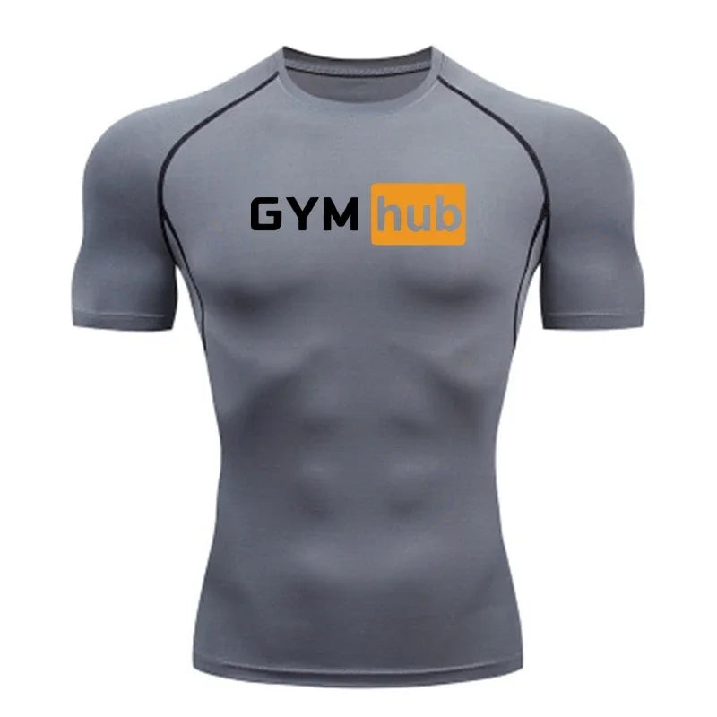 Gym Hub  Men's Compression T-Shirt Gym Workout