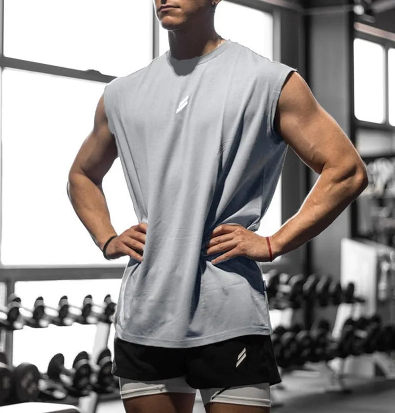 Camiseta deportiva sin mangas para hombre transpirable