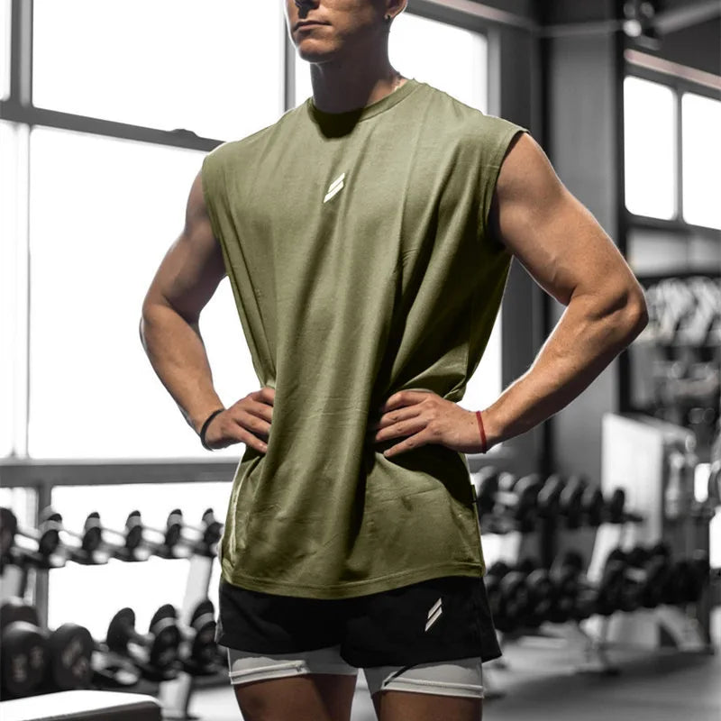 Camiseta deportiva sin mangas para hombre transpirable