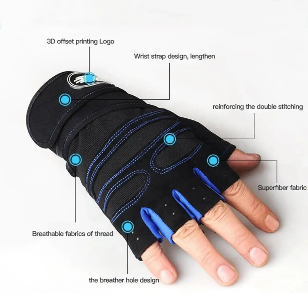 Guantes de gimnasio para hombres y mujeres, guantes de pulsera de levantamiento de pesas, entrenamiento de pesas, entrenamiento deportivo, ejercicio, ciclismo, guantes a prueba de golpes