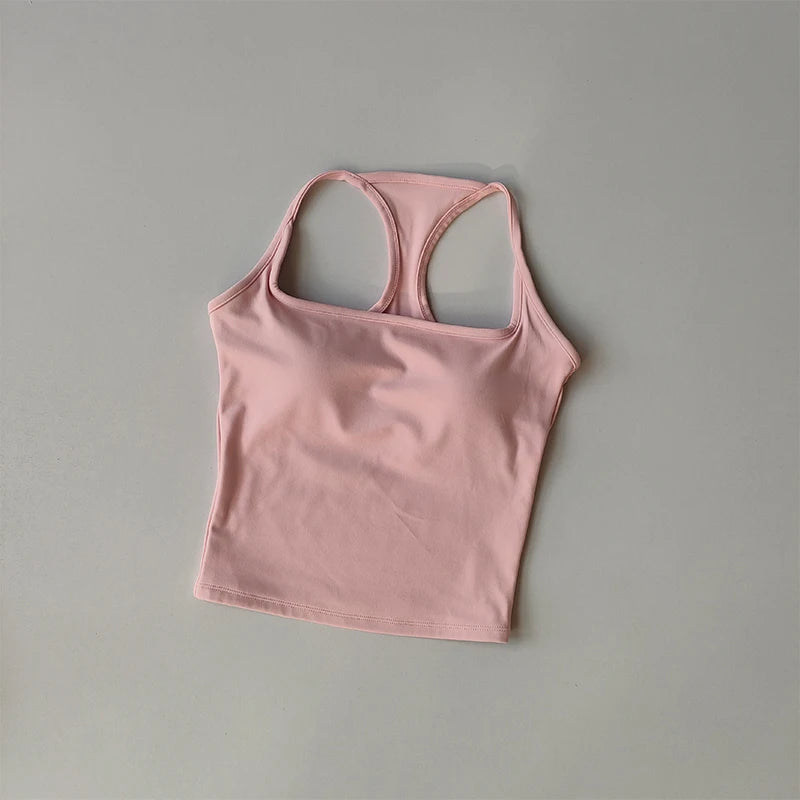 Chaleco deportivo y de fitness con almohadilla para el pecho Verano a prueba de golpes Belleza Espalda desnuda Traje de sensación Pilates Entrenamiento Yoga Top Ropa de yoga